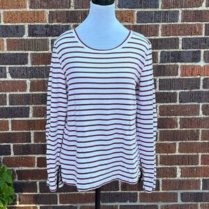 Pixley Classic Red and White Striped Long Sleeve Tee